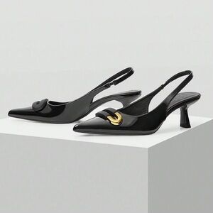 MOTF Black and Gold Slingback Heels